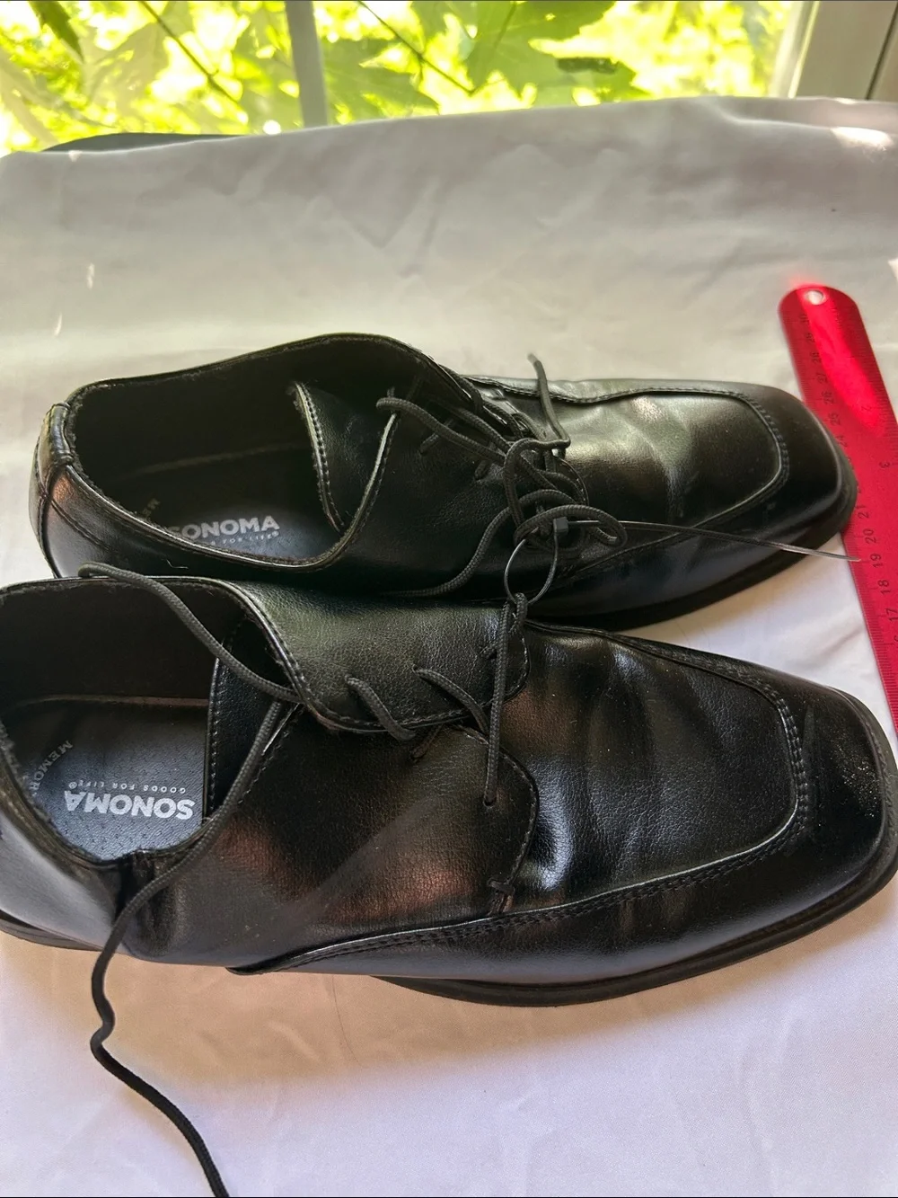 Kohl's Black Leather Lace-Up Derby Dress Shoes boys size 5